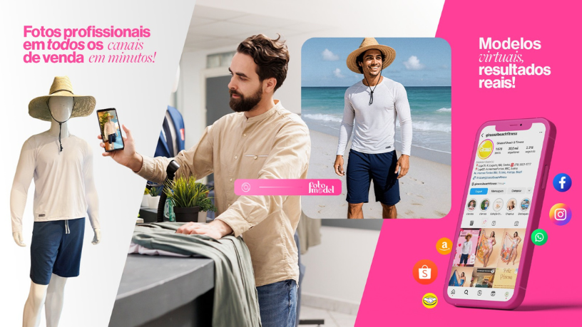 Criar imagens com qualidade de alta moda é possível usando o FotoModel.
